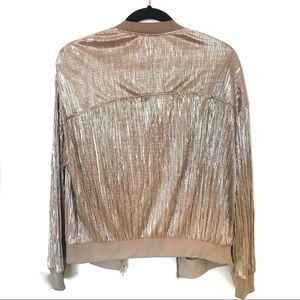 Zara Gold Metallic Bomber Jacket